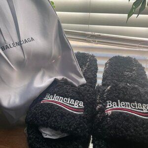 black balenciaga slides